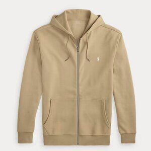 Polo Ralph Lauren Khaki Solid Double Knit Full Zip Hoodie Men’s 2XL